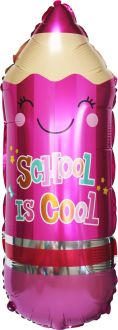 29" School is Cool Pink Pencil with Eraser Balloon
