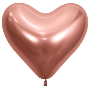 14" Reflex Rose Gold Heart (50pcs) Sempertex Balloons