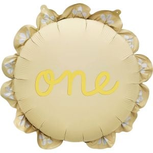 22" Gold One Baby Flower Balloon