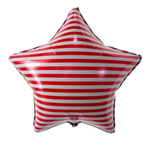 18" Red Stripe Star (non-packaged) Balloon