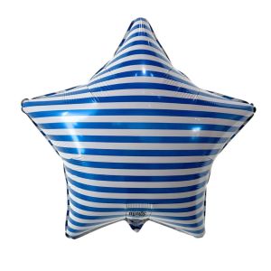 18" Blue Stripe Star (non-packaged) Balloon
