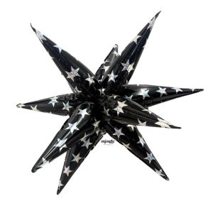 32" Black Sparkle Starburst Balloon