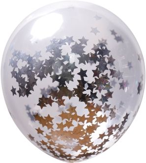 12" Clear Star Confetti Silver (50pcs)