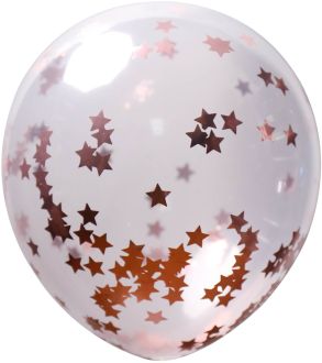 12" Clear Star Confetti Rose Gold (50pcs)