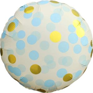 18" Matte Blue Polka Dots Balloon