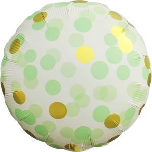 18" Matte Green Polka Dots Balloon