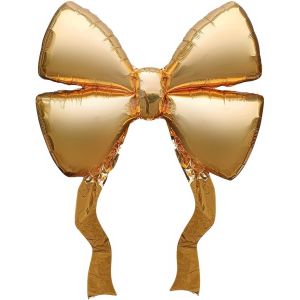 43" Gold Ribbon Bow Balloon