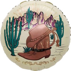 18" Western Cowboy Boot and Cactus Balloon