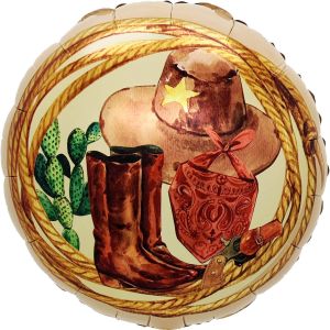 18" Western Cowboy Boot and Hat Balloon