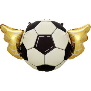 20" Soccer Ball With Golden Wings Balloon