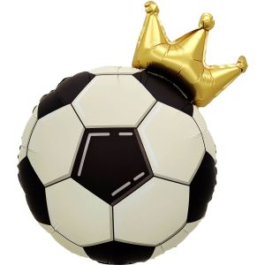 20" Soccer Ball with Golden Crown Balloon
