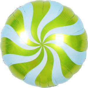 18" Candy Swirl Lime Green Balloon