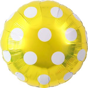 18" Candy Dots Yellow Balloon