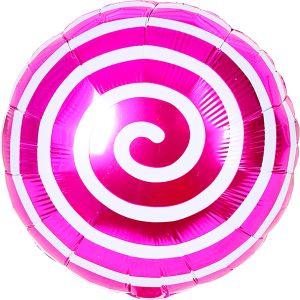 18" Candy Spiral Fuchsia Balloon