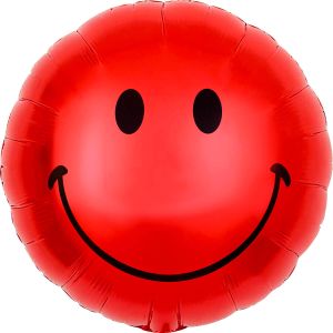 18" Smiley Face Red Balloon