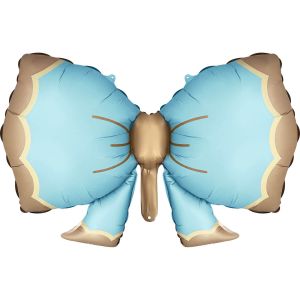 37" Matte Blue Bow with Latte Trim Balloon