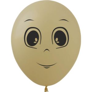 12" Masculine Face Mocha (50pcs) Balloons