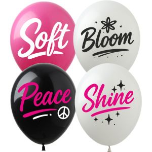 12" Soft Bloom Peace Shine Assortment (50pcs) Balloons