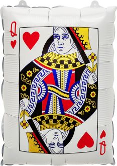 22" Queen of Hears Casino Card Balloon