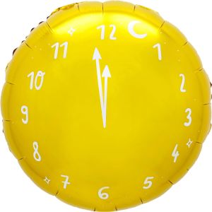 18" Analog Clock Yellow Balloon
