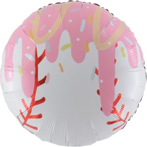 24" Pink Ice Cream Baseball Balloon