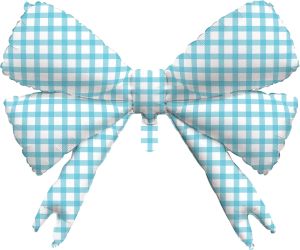 30" Blue Checkered Bow Balloon