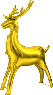 64" Standing Reindeer Gold Balloon