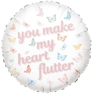 18" You Make My Heart Flutter Butterfly Balloon