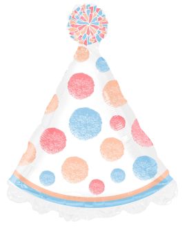 24" Pom Pom Party Hat Balloon