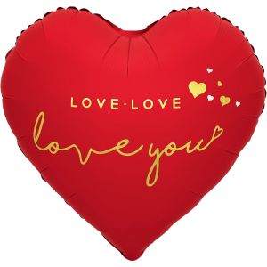 18" Love Love Love You Red Heart Balloon