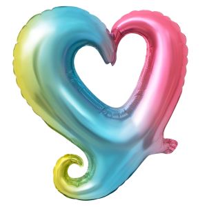 16" Classy Heart Rainbow Balloon