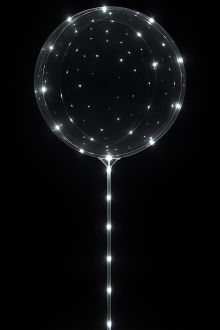 24" Bobo LED White Lights with Stick (5 meters) Balloon