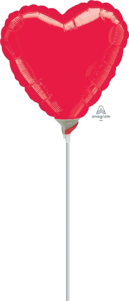 09" Metallic Red Heart Balloon