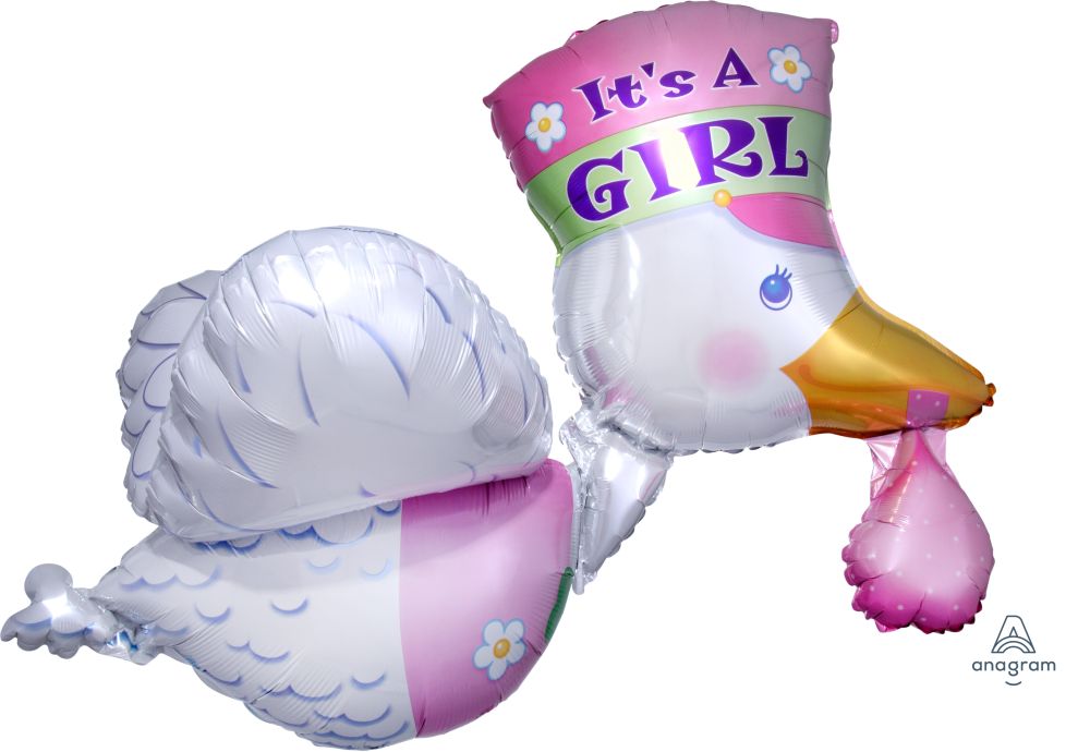 Multi-Balloon Bundle of Joy Stork - It's A Girl