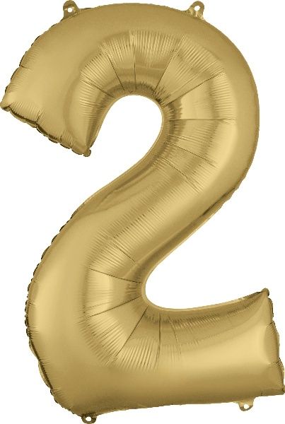 34" White Gold Number 2 - Oh Balloons!