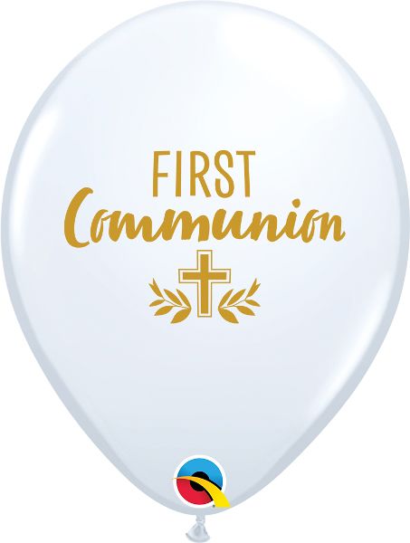11" First Communion Cross White (50pcs) Balloons
