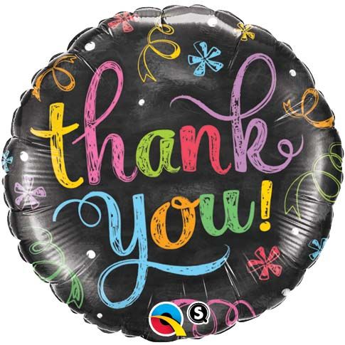 18" Thank you Chalkboard (non-packaged) Balloon