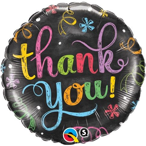 18" Thank you Chalkboard Balloon