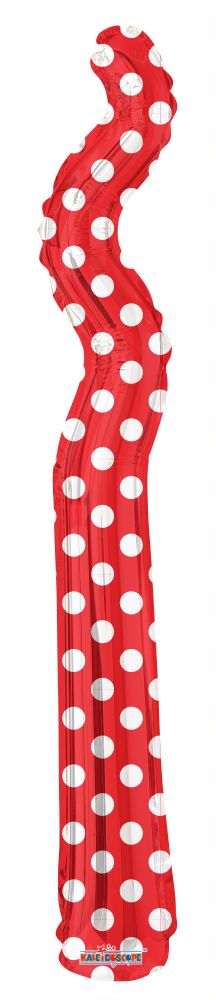 Kurly Zig Zag Red Dots Balloon