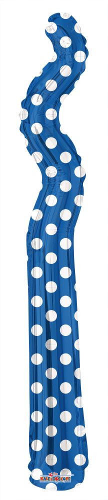 Kurly Zig Zag Blue Dots Balloon