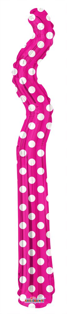 Kurly Zig Zag Pink Dots Balloon