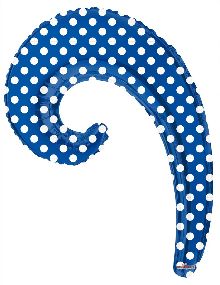 Kurly Wave Royal Blue Dots Balloon