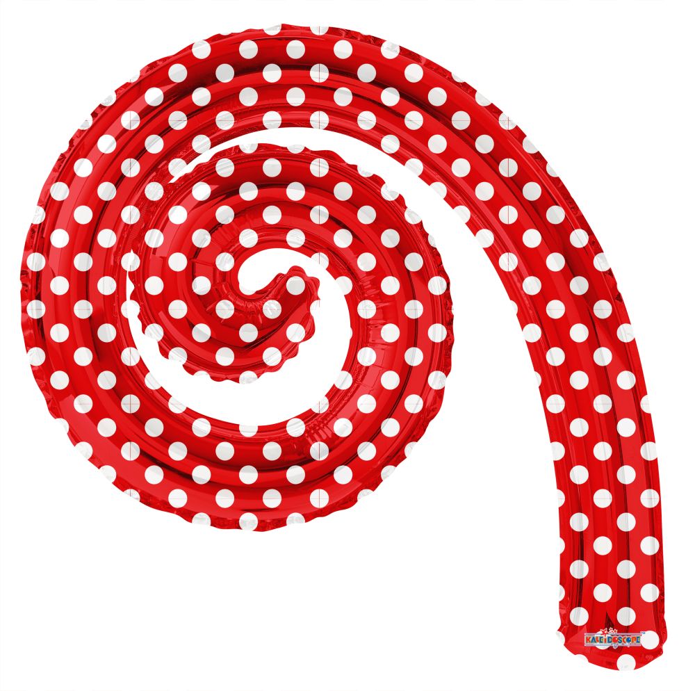 Kurly Spiral Red Dots Balloon