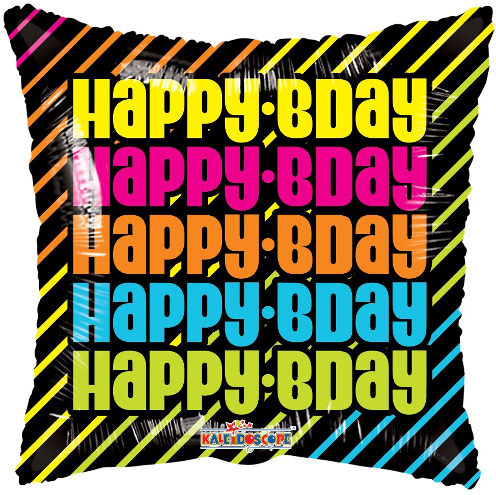 18" Many B-Days Neon Balloon