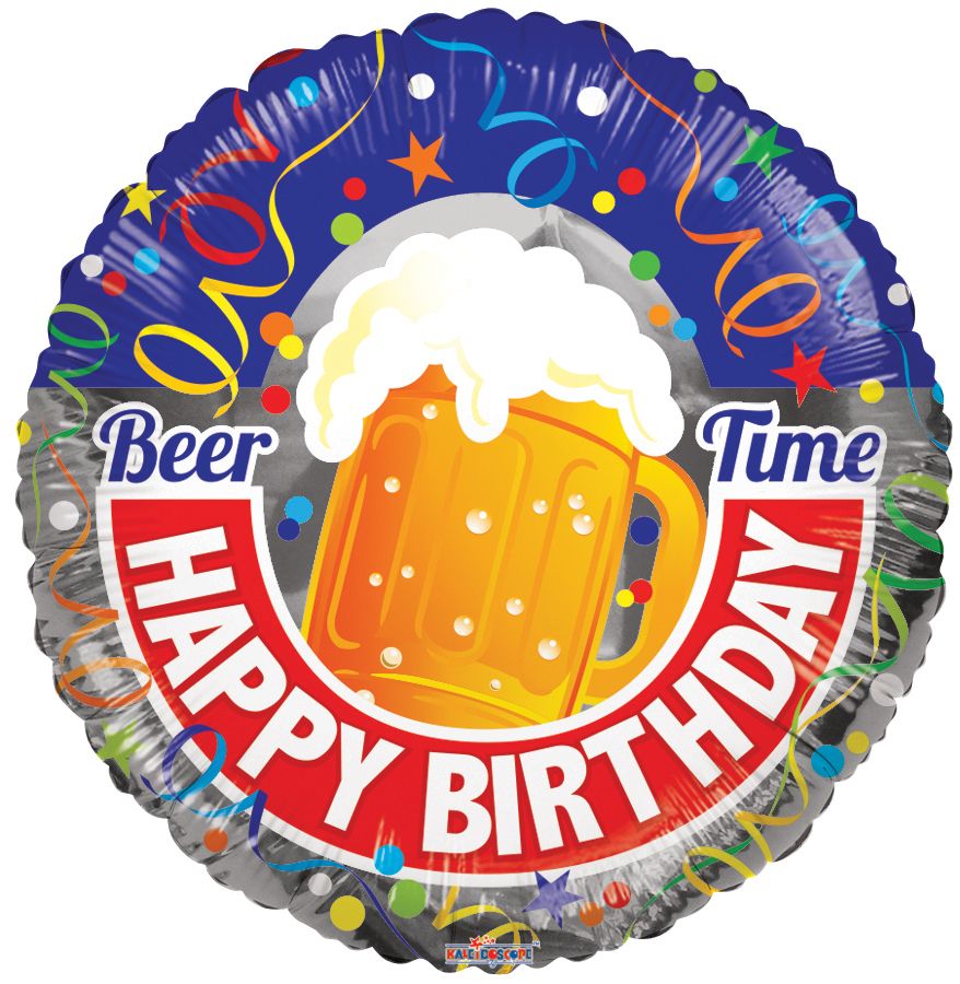 18" Happy Birthday Beer Birthday Balloon