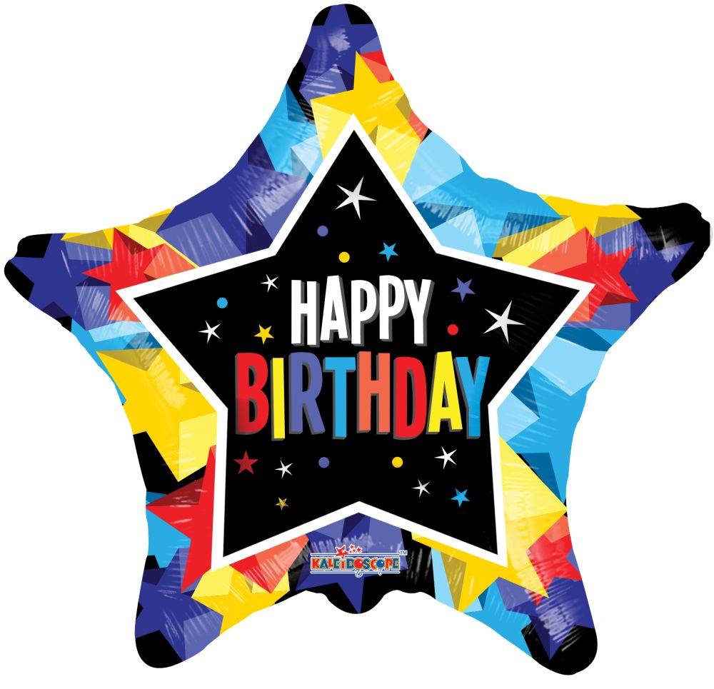 09" Happy Birthday Bright Colors Balloon
