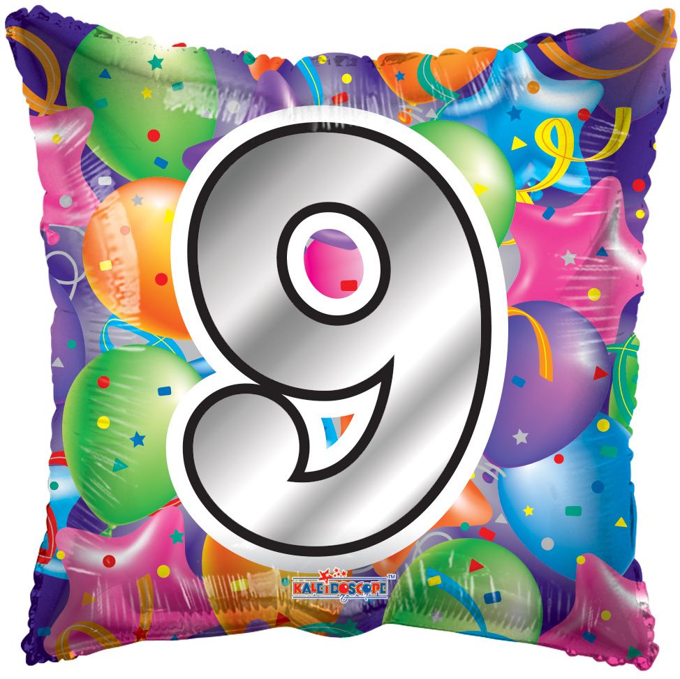 18" Number 9 Square Balloon