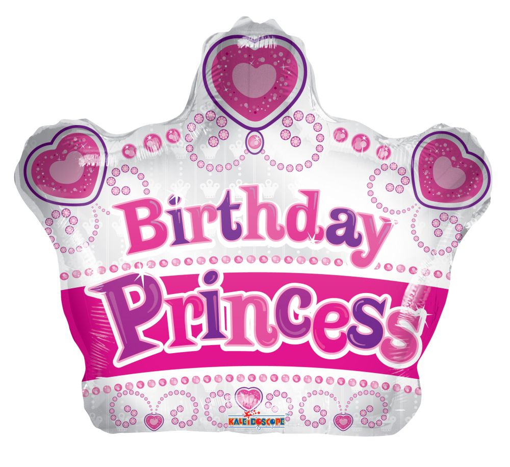 12" Birthday Princess Crown Shape Balloon
