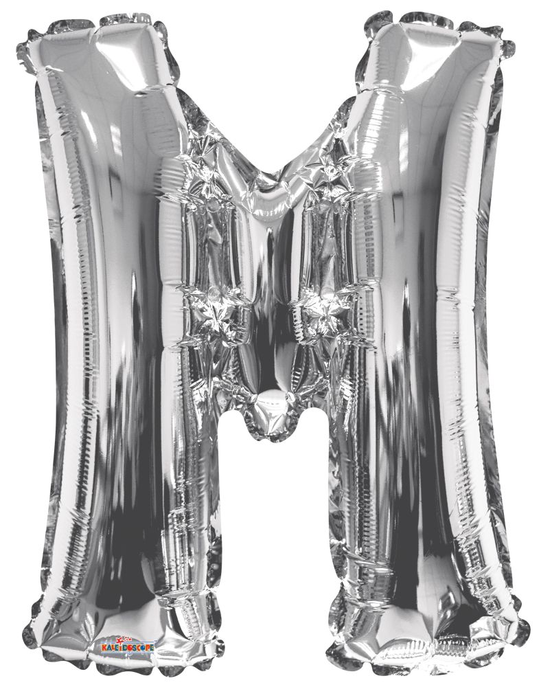 34" Silver Letter M Balloon