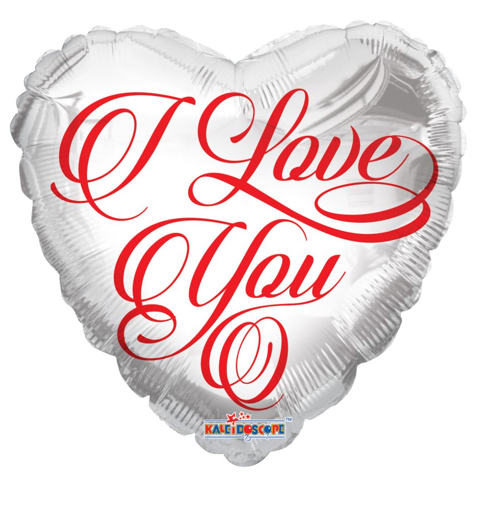 18" I Love You White Balloon